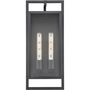 Agatha 2 Light 19.6 inch Textured Black Outdoor Wall Sconce